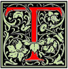 A great variety of decorative initials was once available from the typefounders, and a smaller selection from Monotype. Even Linotype, at one time, offered an assortment of electrotyped initials to complement some of its leading type families. ...
   The Cloister Initial shown here was one of the most popular styles. It was designed by Frederic W. Goudy, and cast by ATF in 36- to 144-point sizes. Certain other styles were made as small as 10-point. ...